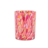 Painted Glass Candle Holder Set