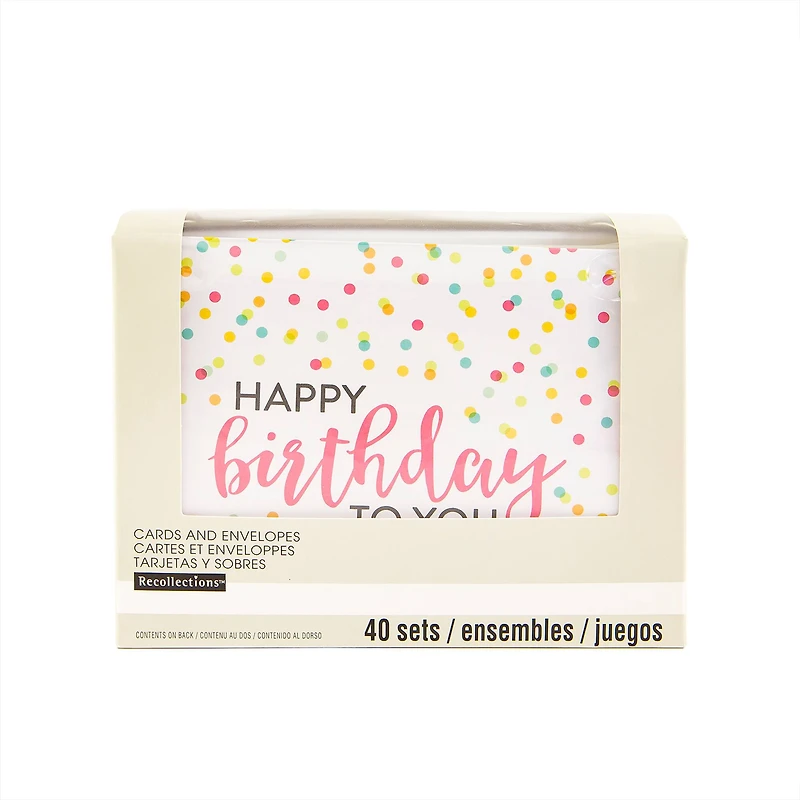 Happy Birthday Cards & Envelopes by Recollections™, 4.25" x 5.5"