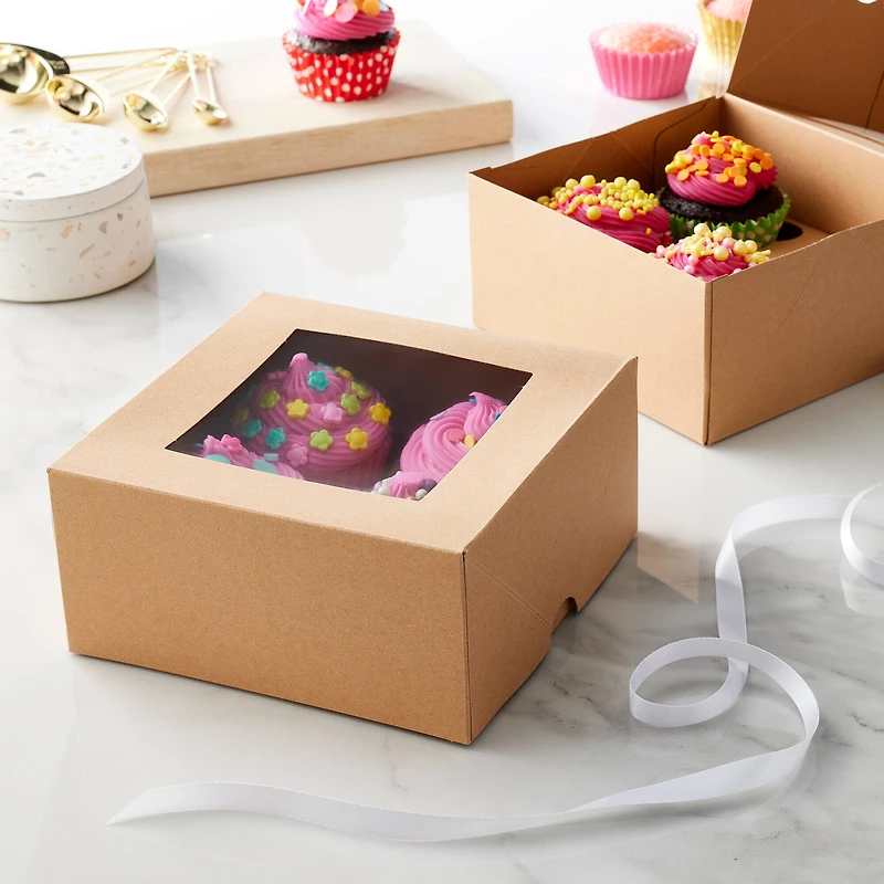 Kraft Cupcake Boxes by Makery®, 3ct.