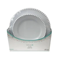 White Beaded Lunch & Dinner Plate Set, 20ct. by Celebrate It™