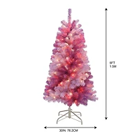 5ft. Pre-Lit Peppermint Pine Artificial Christmas Tree, Warm White LED Lights by Ashland®