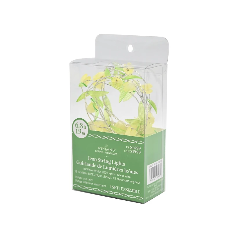 18ct. White Flowers LED String Lights by Ashland®