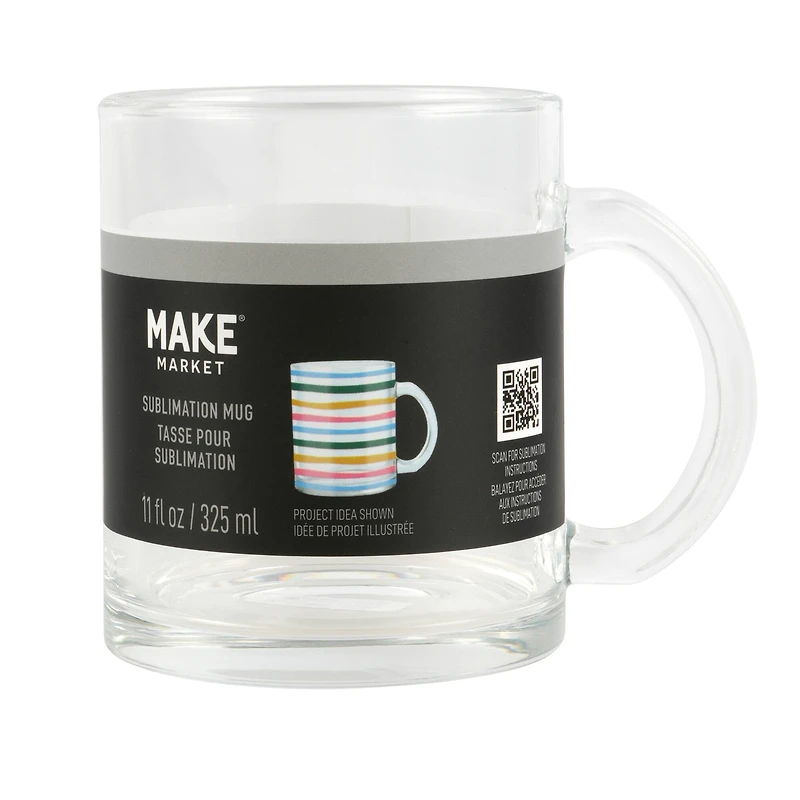 12 Pack: 11oz. Clear Glass Sublimation Mug by Make Market®