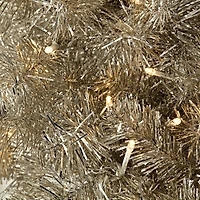 7ft. Pre-Lit Champagne Tinsel Artificial Christmas Tree, Warm White LED Lights by Ashland®