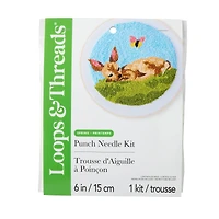 Spring 6" Sleeping Fawn Needle Punch Kit by Loops & Threads