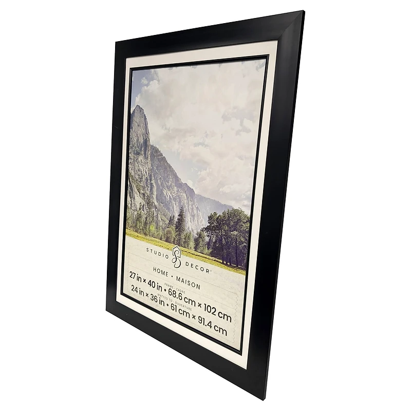 Home Black Flat Frame with Beveled Mat by Studio Décor®