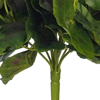 15.25" Red Artificial Polyester Geranium Bush