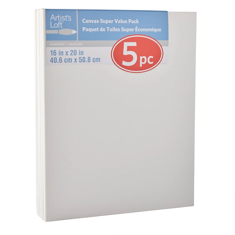 5 Pack 16" x 20" Super Value Canvas by Artist's Loft®