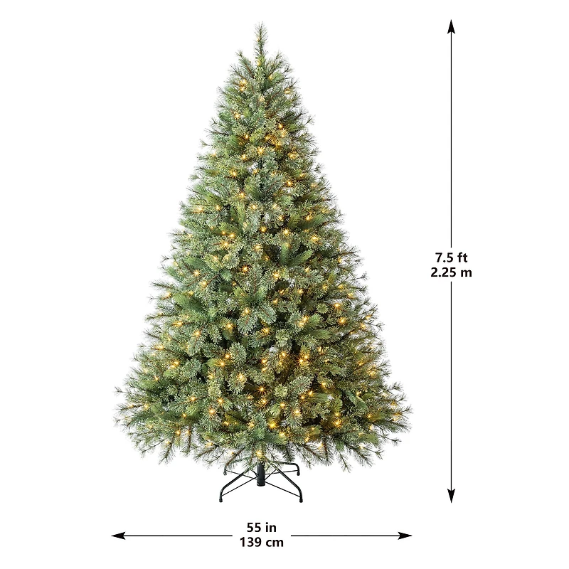7.5ft. Pre-Lit Jackson Spruce Artificial Christmas Tree, Warm White LED Lights by Ashland®