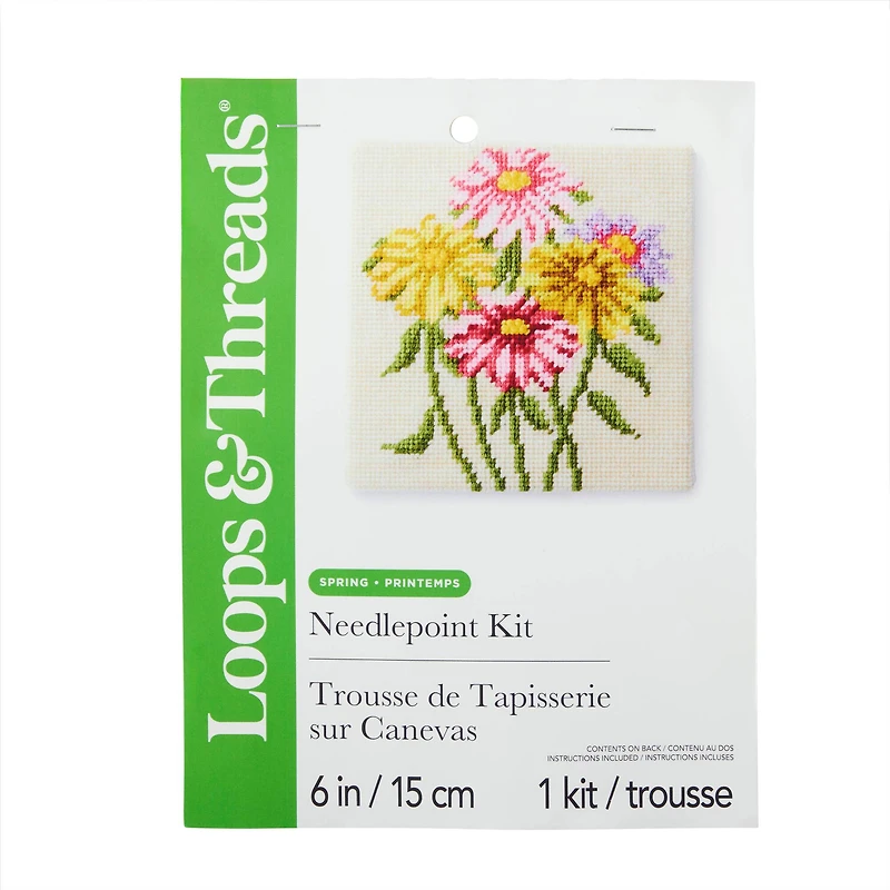 Spring 6" Bright Flowers Needlepoint Kit by Loops & Threads®