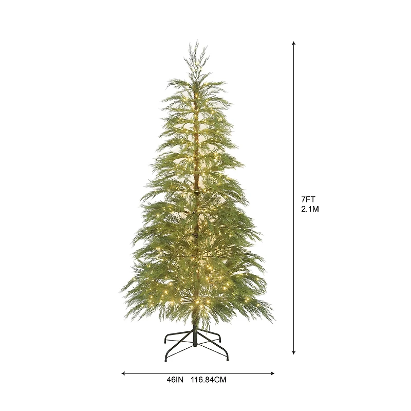 7ft. Pre-Lit Alpine Artificial Christmas Tree, Warm White LED Lights by Ashland®
