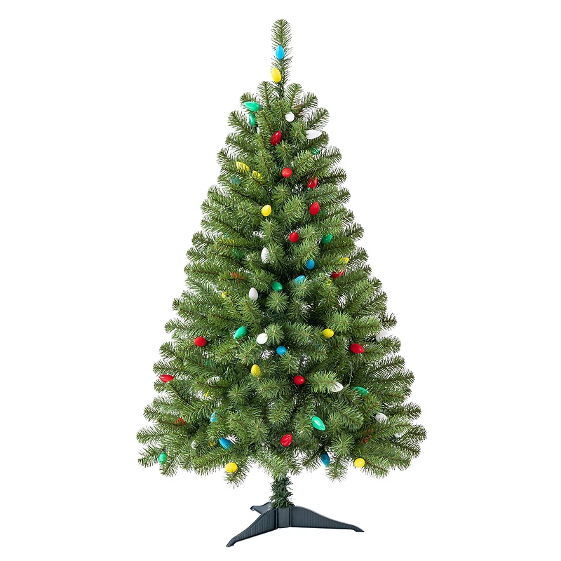 4ft. Pre-Lit Lakewood Spruce Artifical Christmas Tree, C7 Multicolor LED Lights by Ashland®