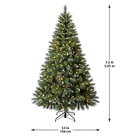7.5ft. Pre-Lit Rutherford Pine Artificial Christmas Tree, Warm White LED Lights by Ashland®