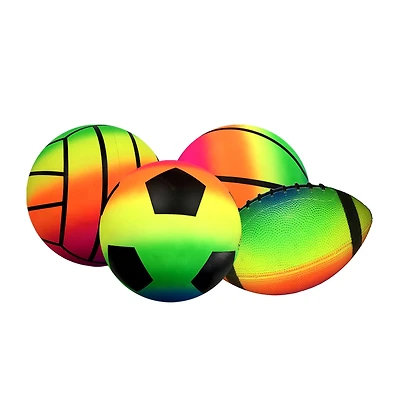 Assorted 6" Rainbow Sports Ball, 1pc.