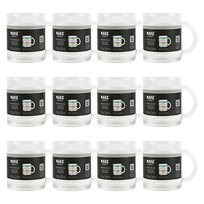 12 Pack: 11oz. Clear Glass Sublimation Mug by Make Market®