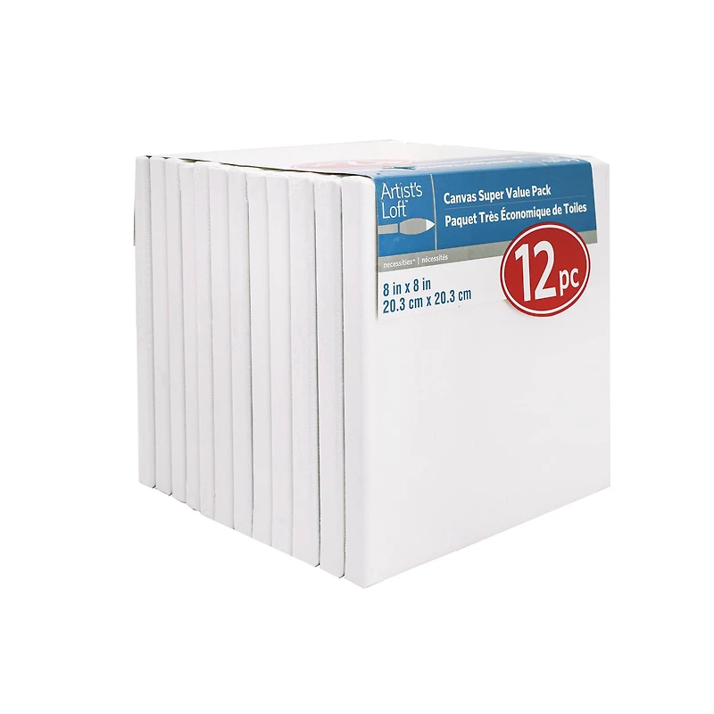 12 Pack 8" x 8" Super Value Canvas by Artist's Loft®