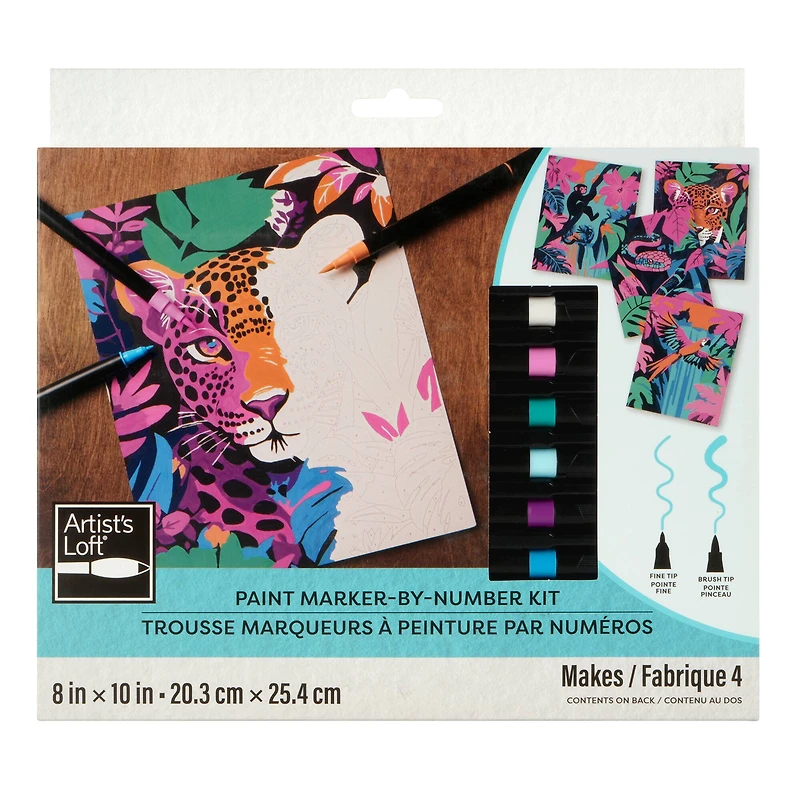 Pink Jungle Animals Paint Marker-by-Number Kit by Artist's Loft®
