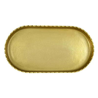 15" Gold Metal Oval Tray by Ashland®