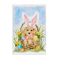 Stupell Industries Spring Easter Puppy Canvas Wall Art