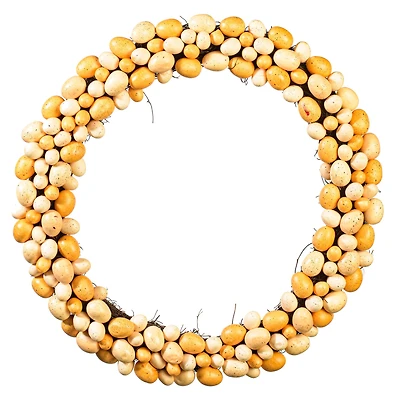 24" Orange & Ivory Artificial Easter Eggs Wreath