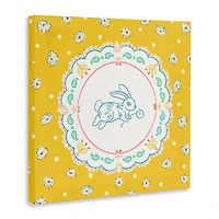 Stupell Industries Yellow Florals Spring Bunny Canvas Wall Art