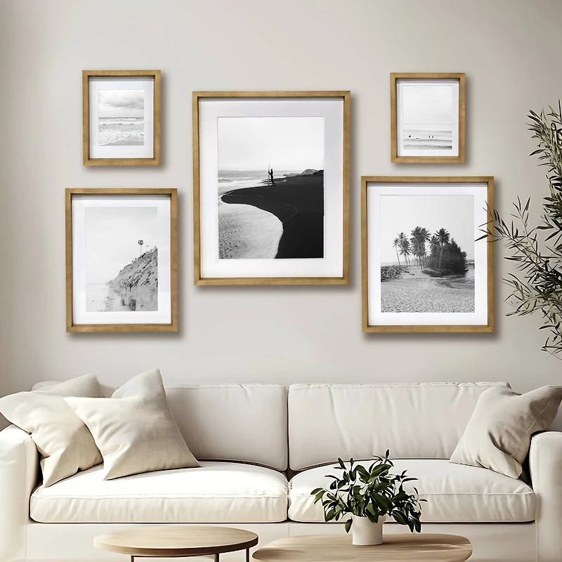 Home Natural Walnut Stain Wood Frame with Mat by Studio Décor