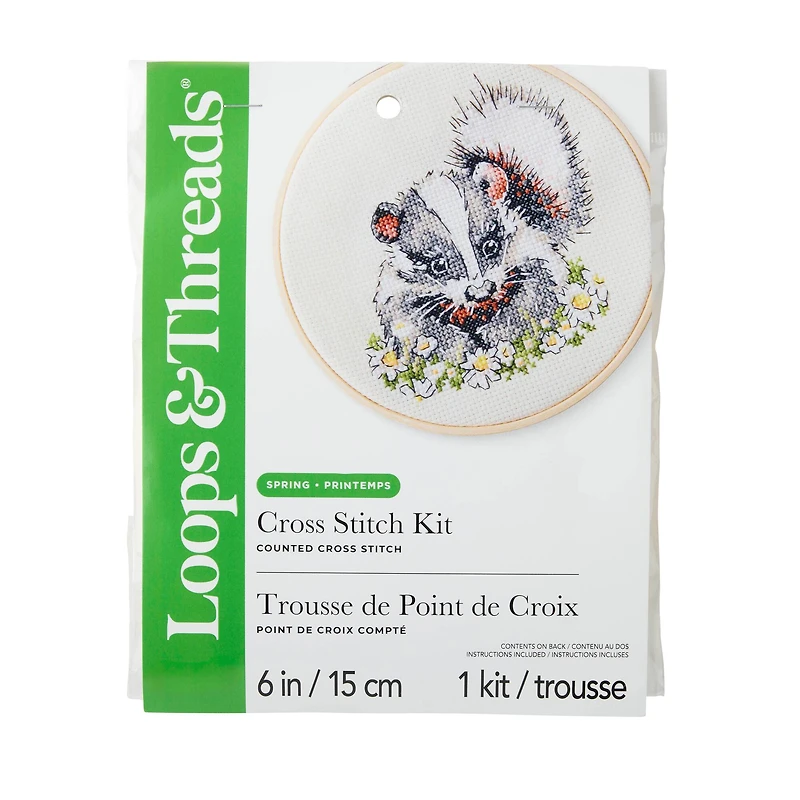 Spring 6" Badger Counted Cross Stitch Kit by Loops & Threads®