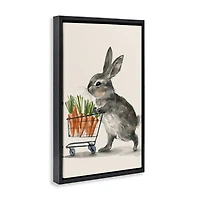 Stupell Industries Bunny with Carrots Floating Frame Wall Art