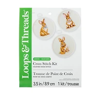 Spring 3.5" Bunny Family Counted Cross Stitch Kit by Loops & Threads®