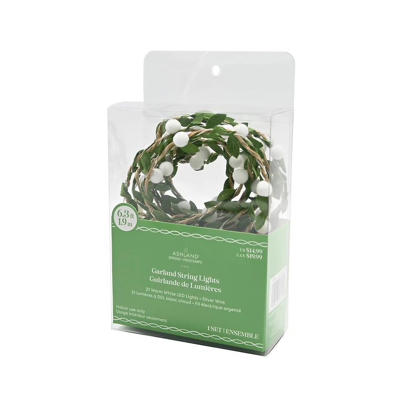 21ct.White Pom Pom LED String Lights by Ashland®