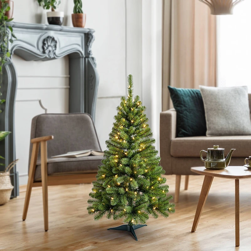 4ft. Pre-Lit Lakewood Spruce Artificial Christmas Tree, Warm White LED Lights by Ashland®