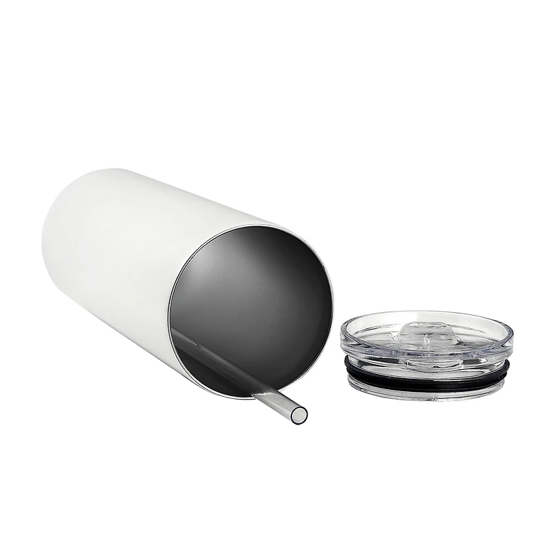 18.5oz. Skinny Sublimation Tumbler with Straw by Make Market® 