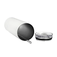 18.5oz. Skinny Sublimation Tumbler with Straw by Make Market® 