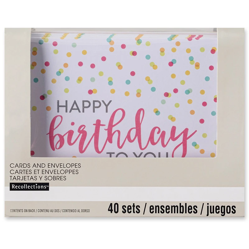 Happy Birthday Cards & Envelopes by Recollections™, 4.25" x 5.5"