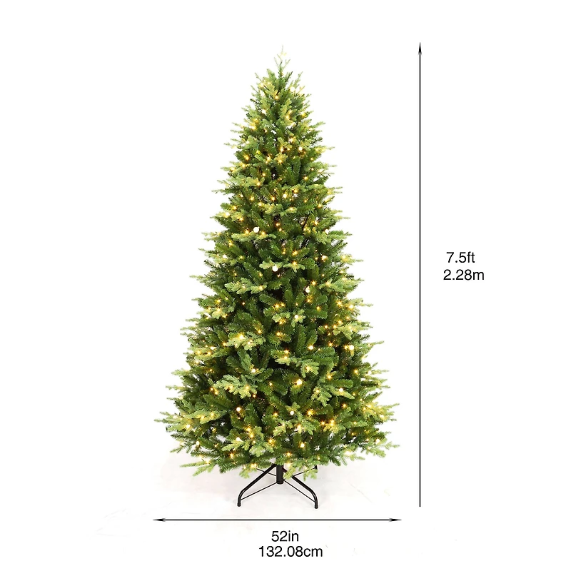 7.5ft. Pre-Lit Dewdrop Spruce Artificial Christmas Tree, Warm White LED Lights by Ashland® - Includes a Tree Storage Bag