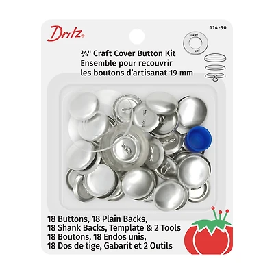 Dritz® 3/4'' Nickel Craft Cover Button Kit with Tools, 18 Sets