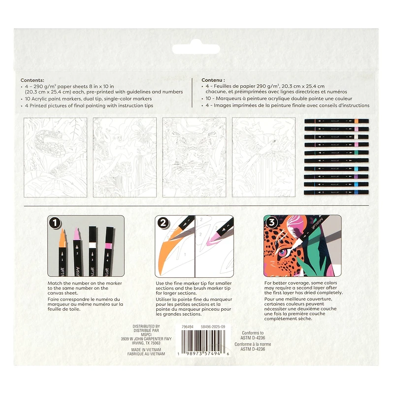Pink Jungle Animals Paint Marker-by-Number Kit by Artist's Loft®