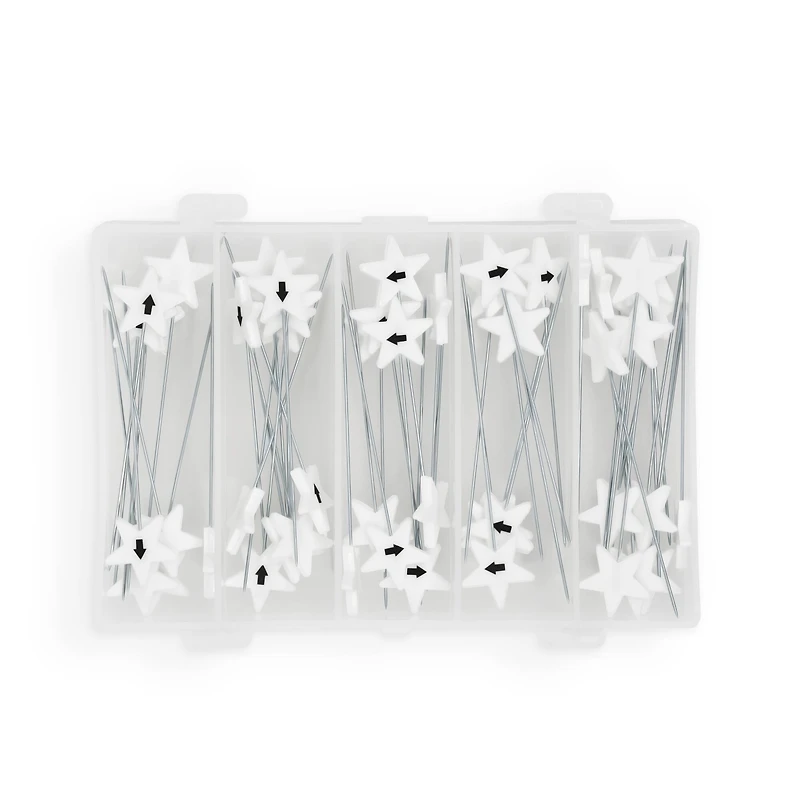 Dritz® White Star Flat Head Pins With Numbers & Directional Arrows, 115ct.