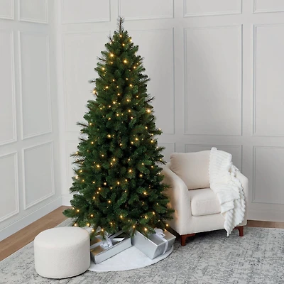 7ft. Pre-Lit Hudson Pine Artificial Christmas Tree, LumaDazzle™ Color Changing Twinkle LED Lights