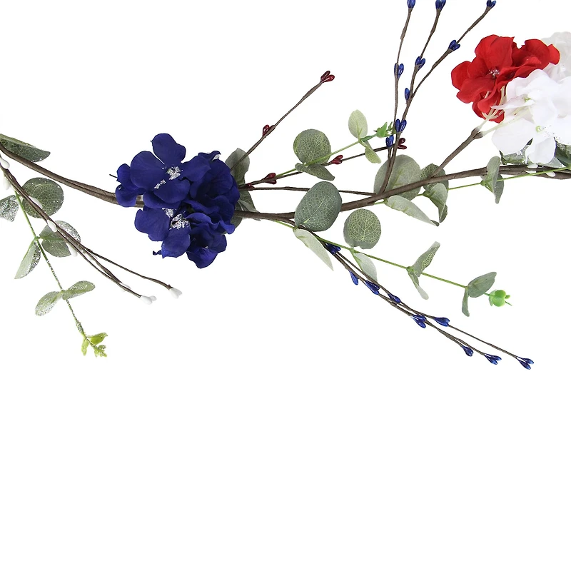 5ft. Red, White & Blue Hydrangea Patriotic Garland