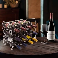 Sorbus 16" Silver Detachable 3-Tier Metal Wine Rack
