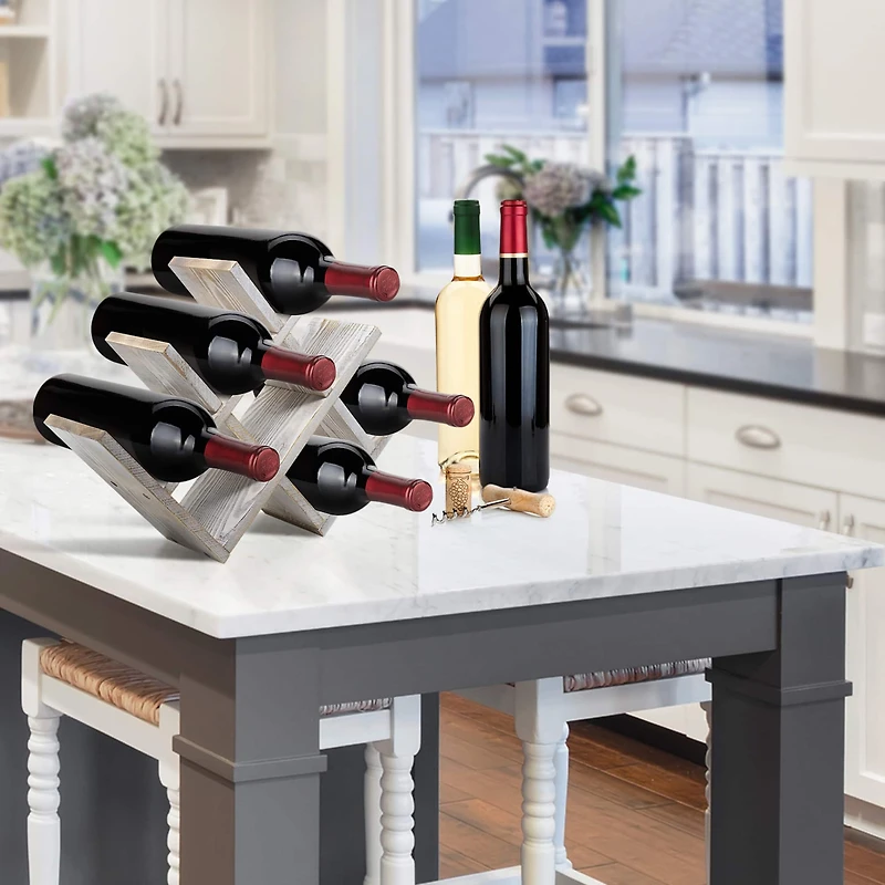 Sorbus Gray 8-Bottle Butterfly Countertop Wine Rack