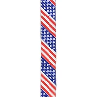 Patriotic Stars & Stripes Flag Wired Craft Ribbon, 2.5" x 10yd.