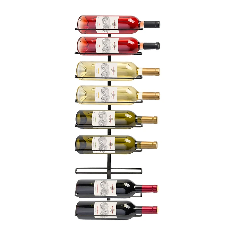 Sorbus 28" Black Wall-Mounted 9-Bottle Wine Rack