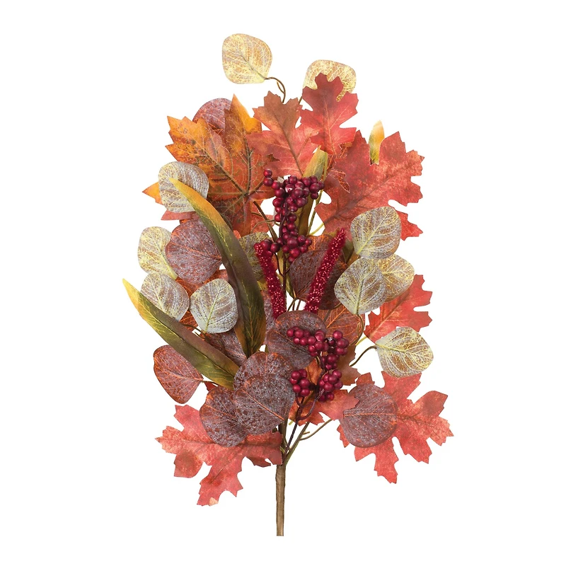 Orange Mixed Fall Foliage Leaf Stems, 2ct.