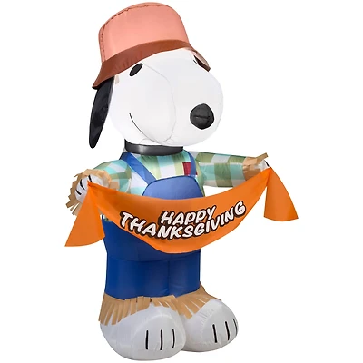3.5ft. Airblown® Inflatable Thanksgiving Snoopy as Scarecrow