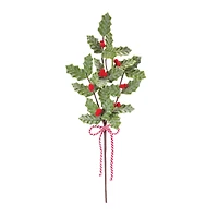 22.5" Frosted Fabric Holly Berry Sprays, 6ct.
