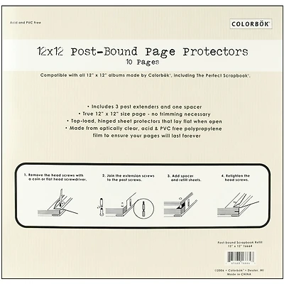 Colorbok® 12" x 12" Top-Loading Page Protectors, 10ct.