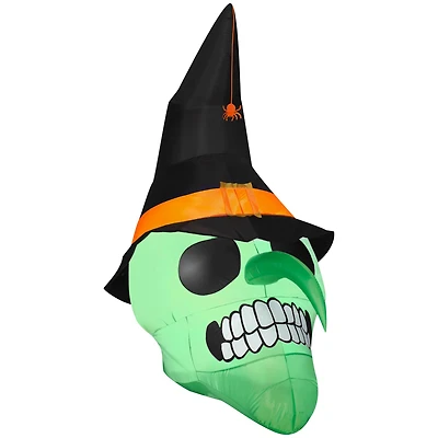 6ft. Airblown® Inflatable Halloween Green Witch Skull