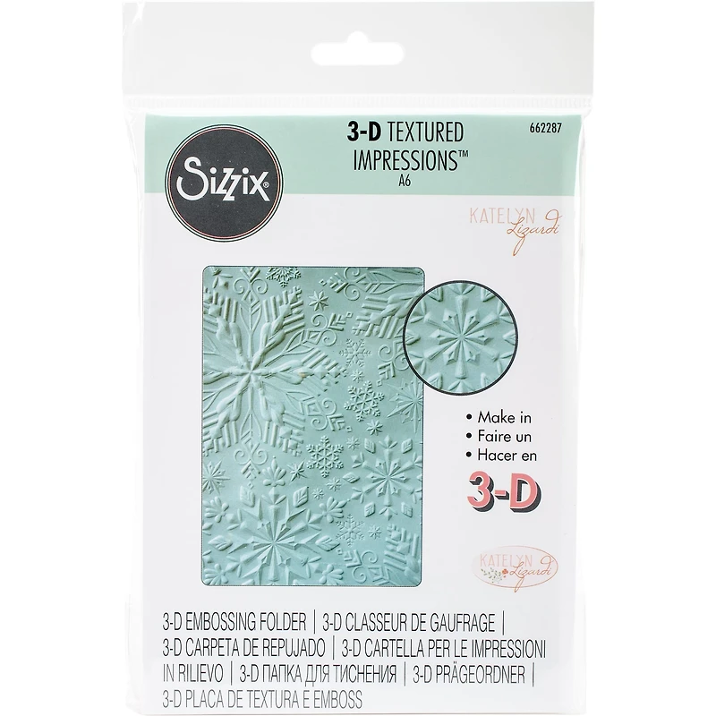 Sizzix® 3-D Textured Impressions™ Winter Snowflakes Embossing Folder by Katelyn Lizardi